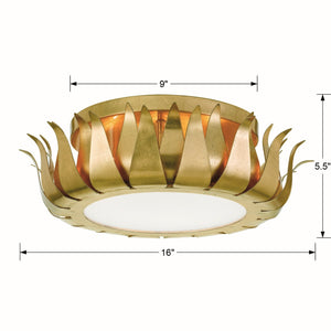 Laurel 16'' Three Light Flush Mount, Antique Gold Alt 4.jpg