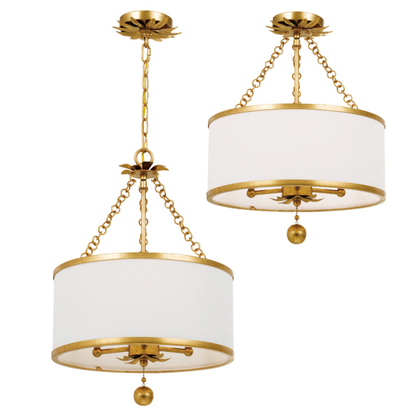 Laurel 14'' Three Light Semi Flush Mount, Antique Gold - Alternate Product Image 1.jpg