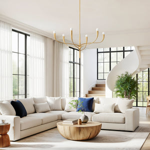 Avenora 37" Six Lights Chandelier, Vintage Gold Leaf
