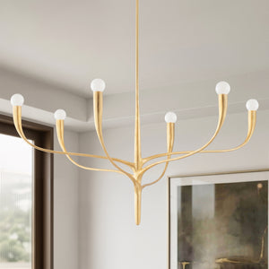 Avenora 37" Six Lights Chandelier, Vintage Gold Leaf