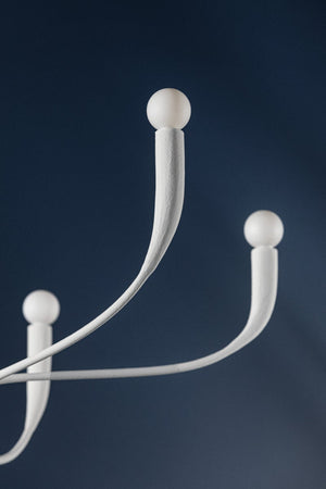 Avenora 37" Six Lights Chandelier, White Plaster