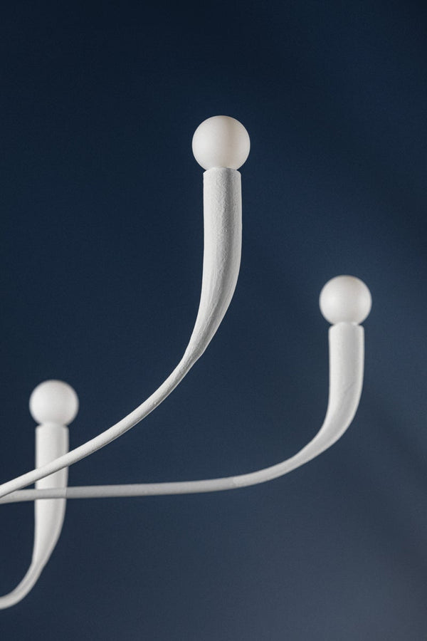 Avenora 37" Six Lights Chandelier, White Plaster