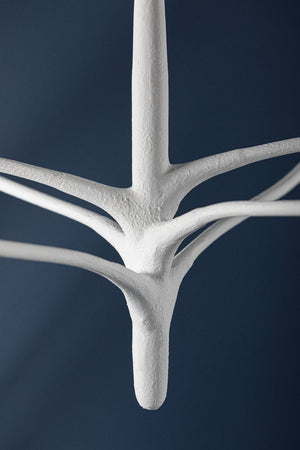 Avenora 37" Six Lights Chandelier, White Plaster