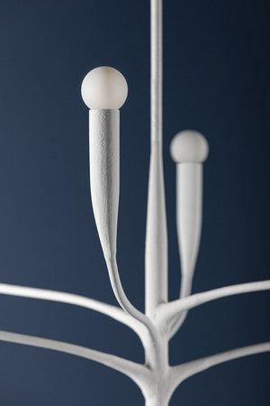 Avenora 37" Six Lights Chandelier, White Plaster