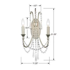 Arcina 11.25'' Two Light Wall Sconce, Antique Silver - Alternate Product Image 2.jpg
