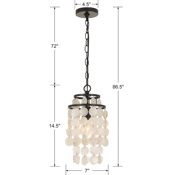 Brigitta 7'' One Light Mini Chandelier, Dark Bronze - Alternate Product Image 3.jpg
