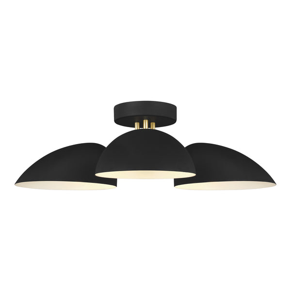 Jane 24" Three Light Flush Mount, Midnight Black