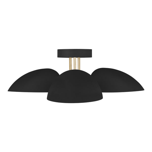 Jane 24" Three Light Flush Mount, Midnight Black