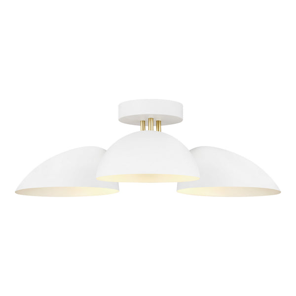 Jane 24" Three Light Flush Mount, Matte White