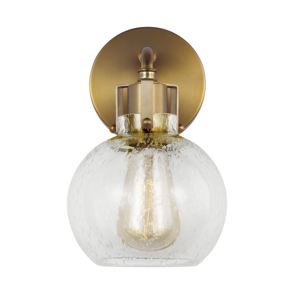 Clara 6.25" One Light Wall Sconce, Burnished Brass