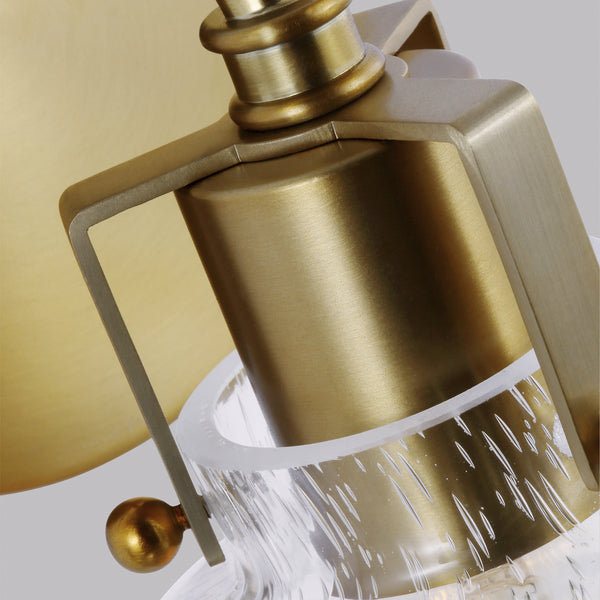 Clara 6.25" One Light Wall Sconce, Burnished Brass