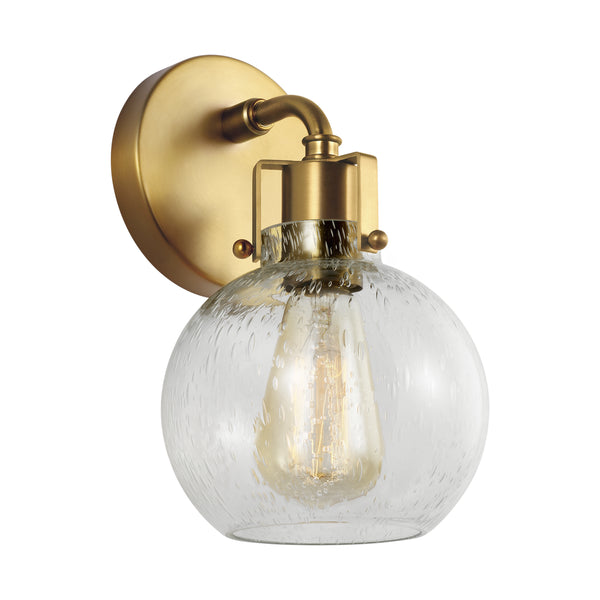 Clara 6.25" One Light Wall Sconce, Burnished Brass
