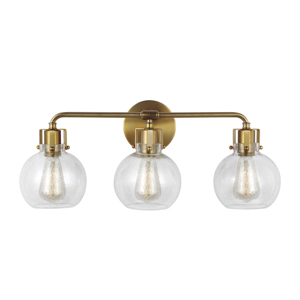 Clara 24" Three Light Vanity, Burnished Brass