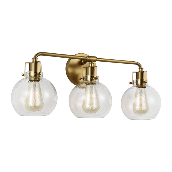 Clara 24" Three Light Vanity, Burnished Brass