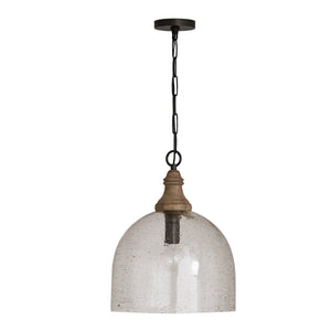 Sven 15" One Light Pendant, Grey Wash and Dark Pewter