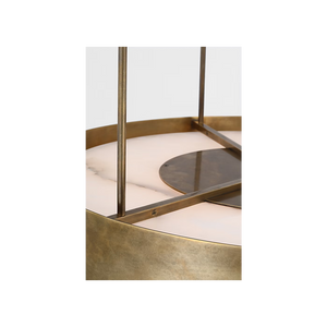 Armise 28" Drum Chandelier, Mottled Brass
