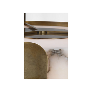 Armise 28" Drum Chandelier, Mottled Brass
