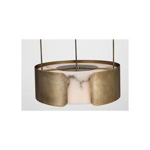 Armise 28" Drum Chandelier, Mottled Brass