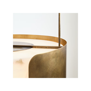 Armise 28" Drum Chandelier, Mottled Brass