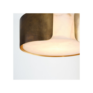 Armise 28" Drum Chandelier, Mottled Brass