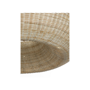 Devon 35" Six Light Chandelier, Hand-Rubbed Antique Brass / Blonde Wicker