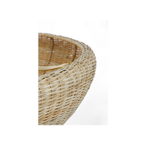 Devon 35" Six Light Chandelier, Hand-Rubbed Antique Brass / Blonde Wicker