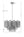 Adler 22'' Nine Light Chandelier, Chrome Smoke