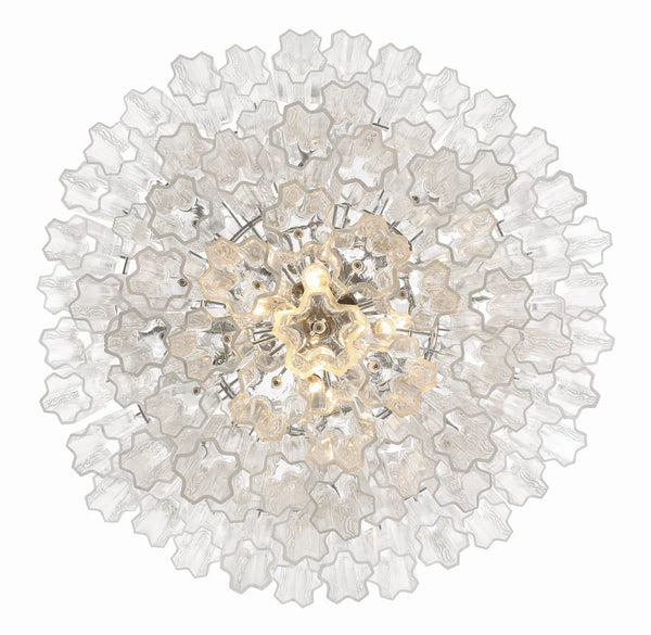 Adler 31.5'' 20 Light Chandelier, Chrome Clear