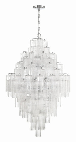 Adler 31.5'' 20 Light Chandelier, Chrome Clear