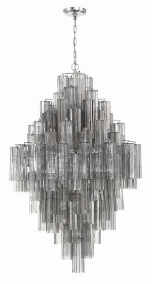 Adler 31.5'' 20 Light Chandelier, Chrome Smoke
