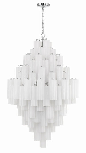 Adler 31.5'' 20 Light Chandelier, Chrome White