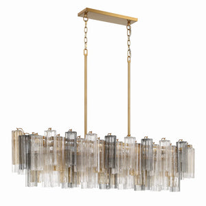 Adler 51.75" 14 Light Chandelier, Aged Brass Autumn