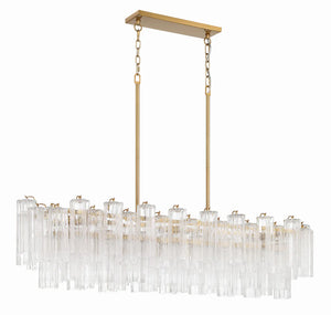 Adler 51.75'' 14 Light Chandelier, Aged Brass Clear