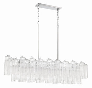 Adler 51.75'' 14 Light Chandelier, Chrome Clear