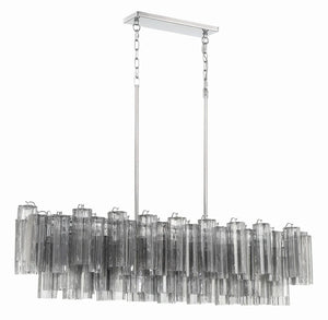 Adler 14'' 14 Light Chandelier, Chrome Smoke