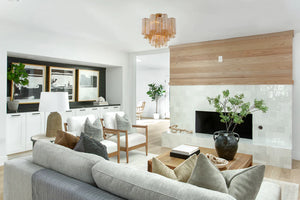 Adler 17.75'' Four Light Semi Flush Mount, Aged Brass Amber