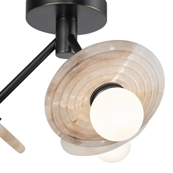 San Simone 13" Semi-Flush LED Ceiling Light, Urban Bronze/Alabaster