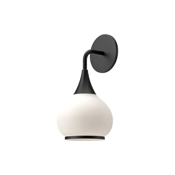 Hollis 6" One-Light Wall/Vanity Light, Matte Black/Opal Matte Glass