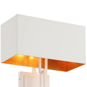 Adair 11.5'' Two Light Wall Sconce, Matte White / Antique Gold