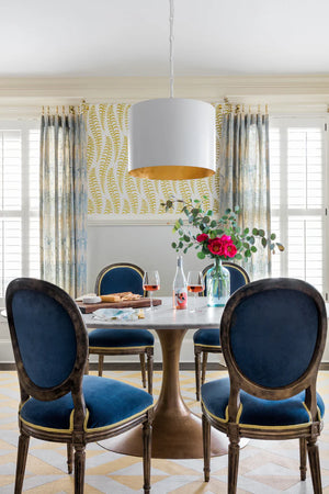 Adair 20'' Six Light Chandelier, Matte White / Antique Gold