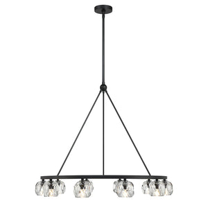 Araceli 36'' 10 Light LED Chandelier, Matte Black Clear Crystal