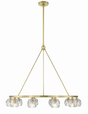 Araceli 36'' 10 Light LED Chandelier, Soft Brass Clear Crystal