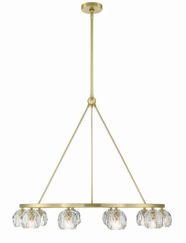 Araceli 36'' 10 Light LED Chandelier, Soft Brass Clear Crystal