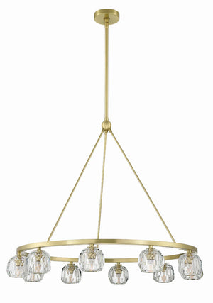 Araceli 36'' 10 Light LED Chandelier, Soft Brass Clear Crystal