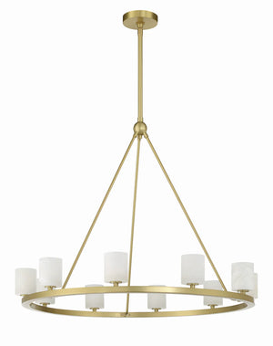 Araceli 34.75'' 10 Light LED Chandelier, Soft Brass Stone