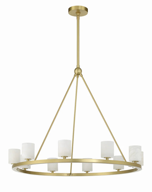Araceli 34.75'' 10 Light LED Chandelier, Soft Brass Stone