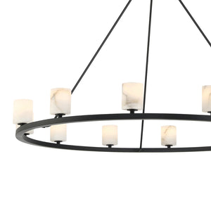 Araceli 46.75'' 12 Light LED Chandelier, Matte Black Stone