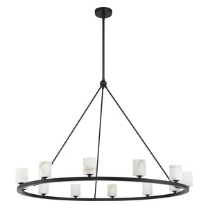 Araceli 46.75'' 12 Light LED Chandelier, Matte Black Stone