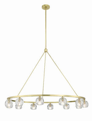 Araceli 48'' 12 Light LED Chandelier, Soft Brass Clear Crystal