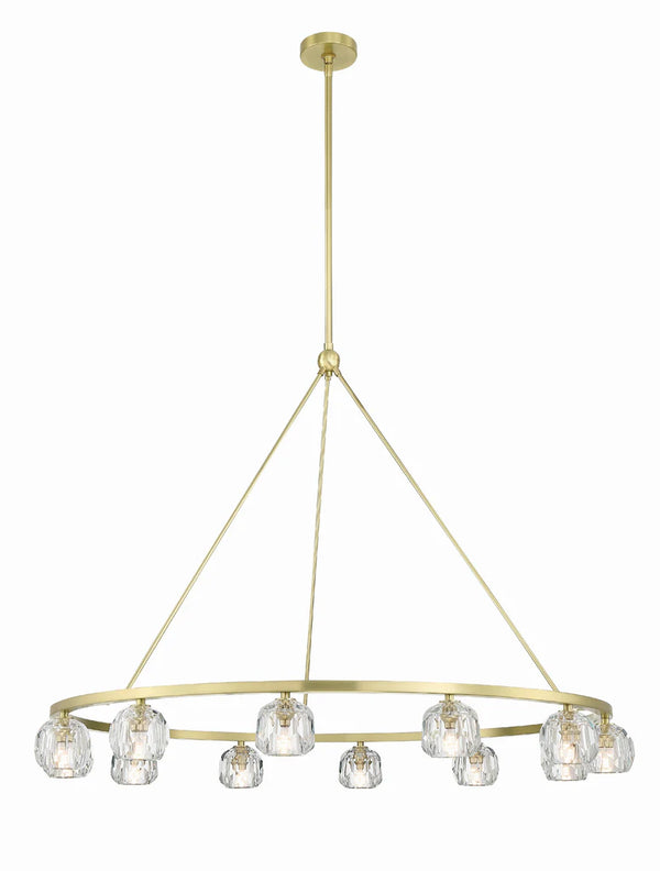 Araceli 48'' 12 Light LED Chandelier, Soft Brass Clear Crystal
